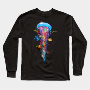 Jellyfish with Seahorse Long Sleeve T-Shirt